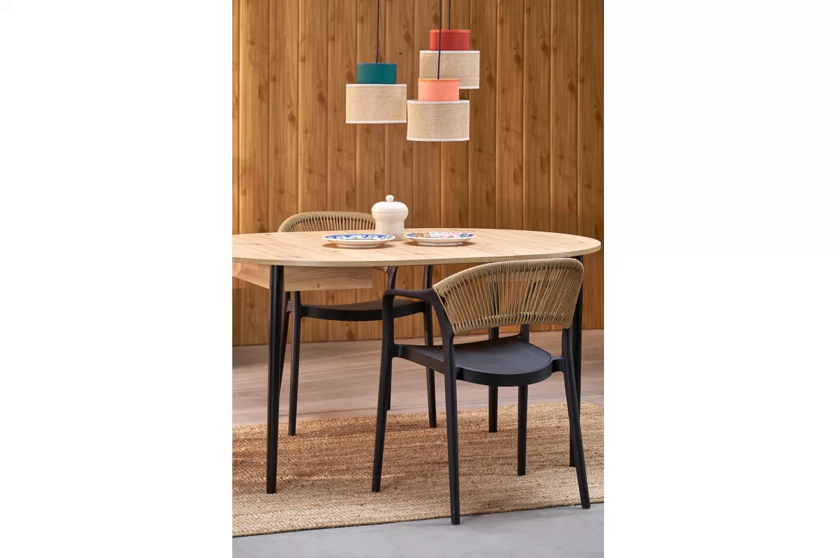 Rozkládací jídelní stůl Elaris - 102-142x102 cm - dub artisan / černé nohy Stůl rozkladany Elaris 102-142x102 cm dub artisan / Nohy černá