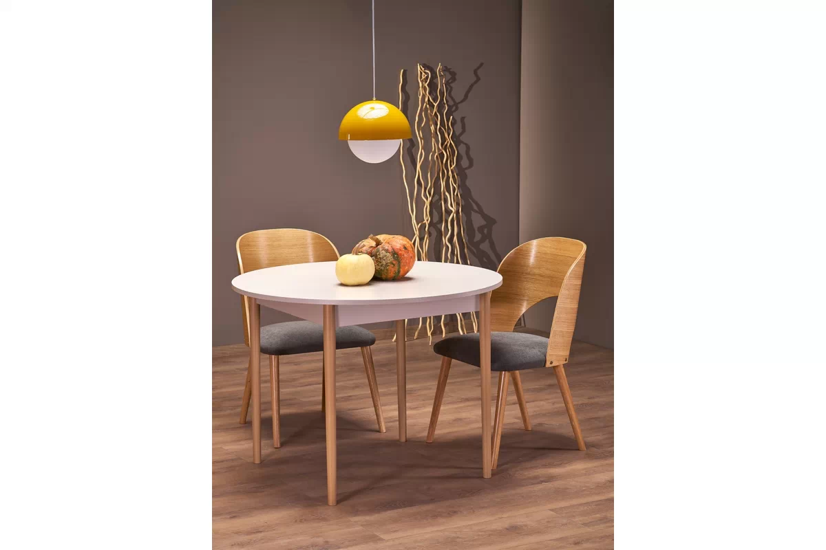 Rozkládací jídelní stůl Elaris - 102-142x102 cm - kašmír / dub natural Stůl rozkladany Elaris 102-142x102 cm kašmír / přírodní 