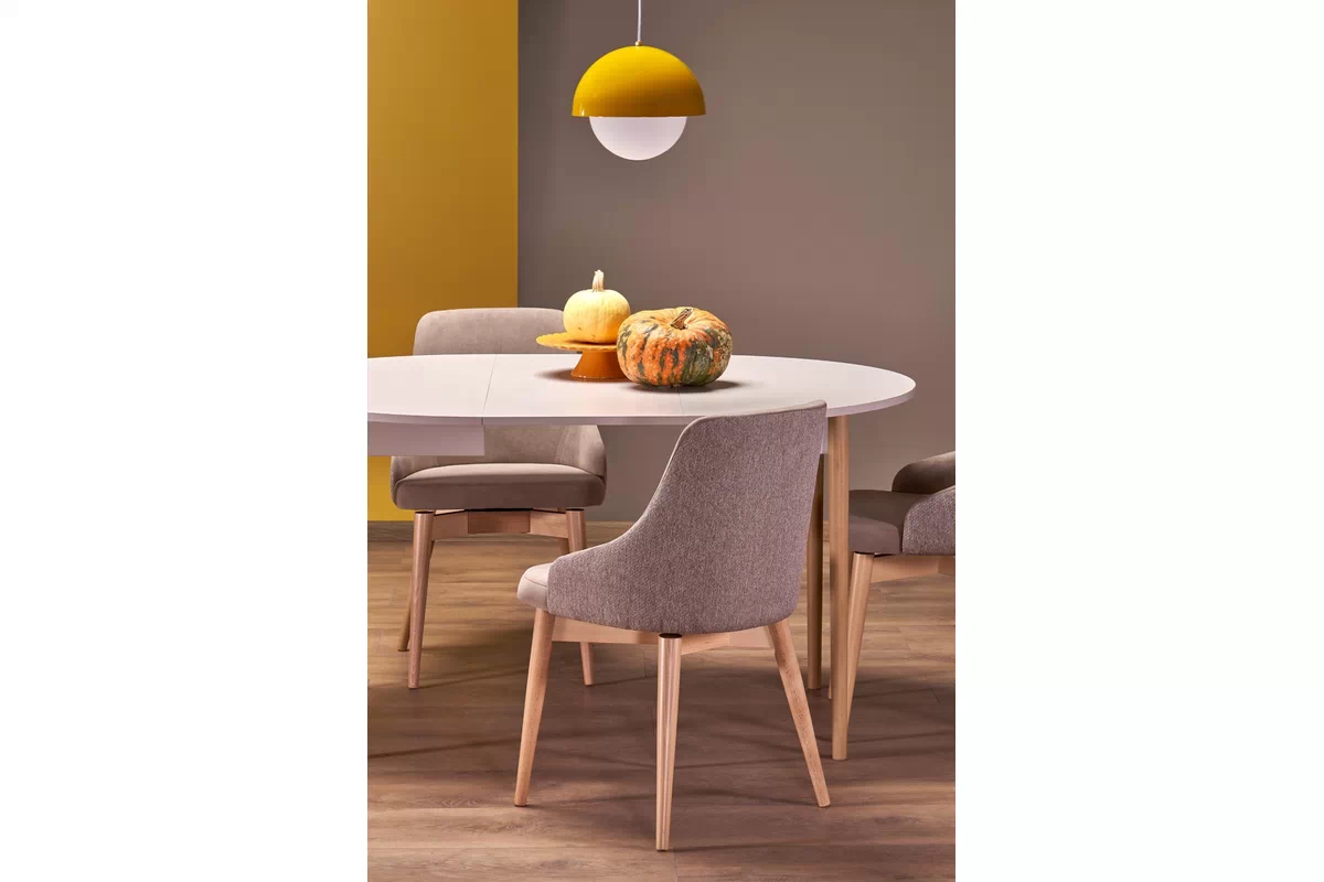 Rozkládací jídelní stůl Elaris - 102-142x102 cm - kašmír / dub natural Stůl rozkladany Elaris 102-142x102 cm kašmír / přírodní 