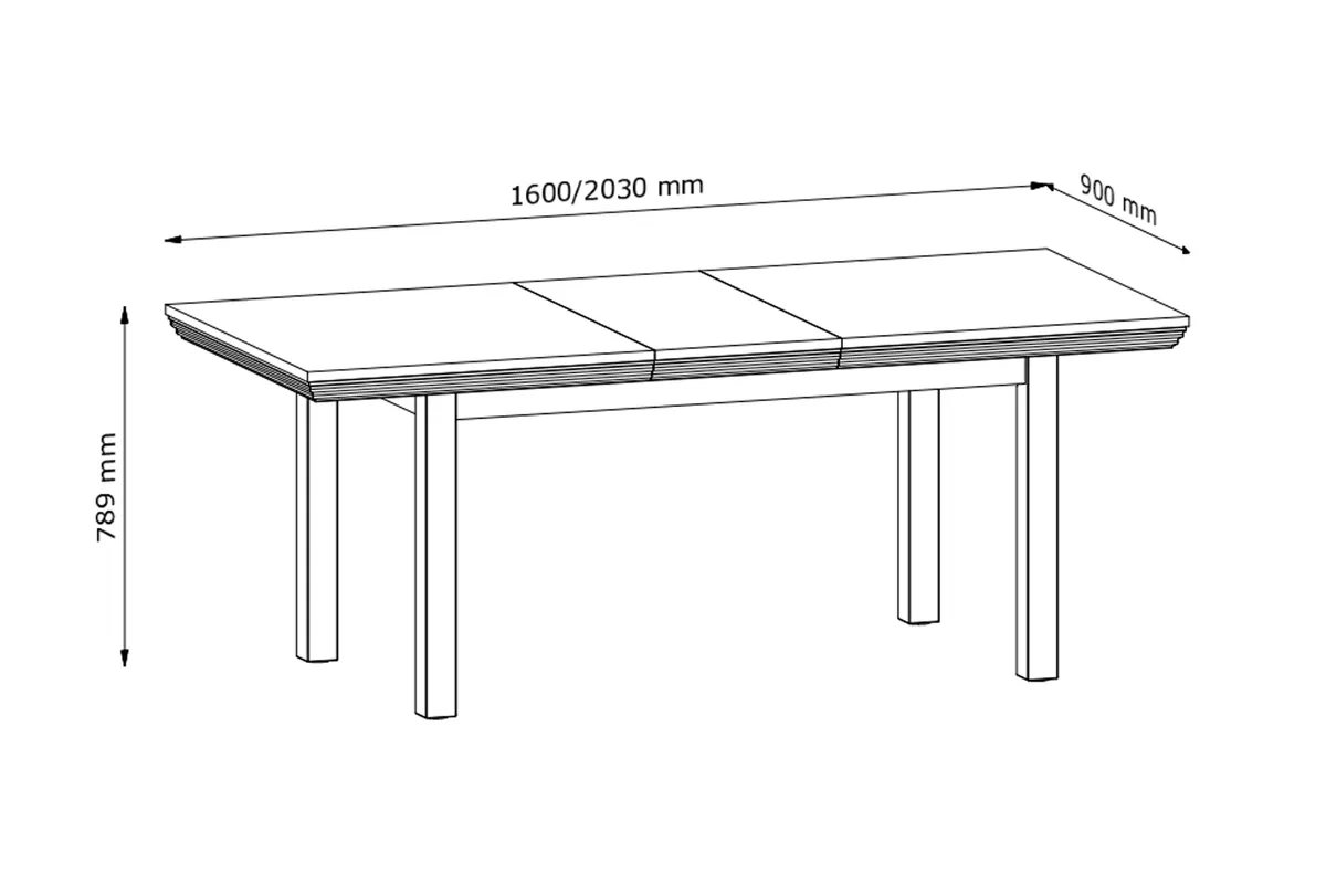 Rozkládací stůl Royal ST 160-203 cm - borovice nordická / divoký dub Stůl rozkladany Royal 160-203x90 - borovice nordycka/divoký dub