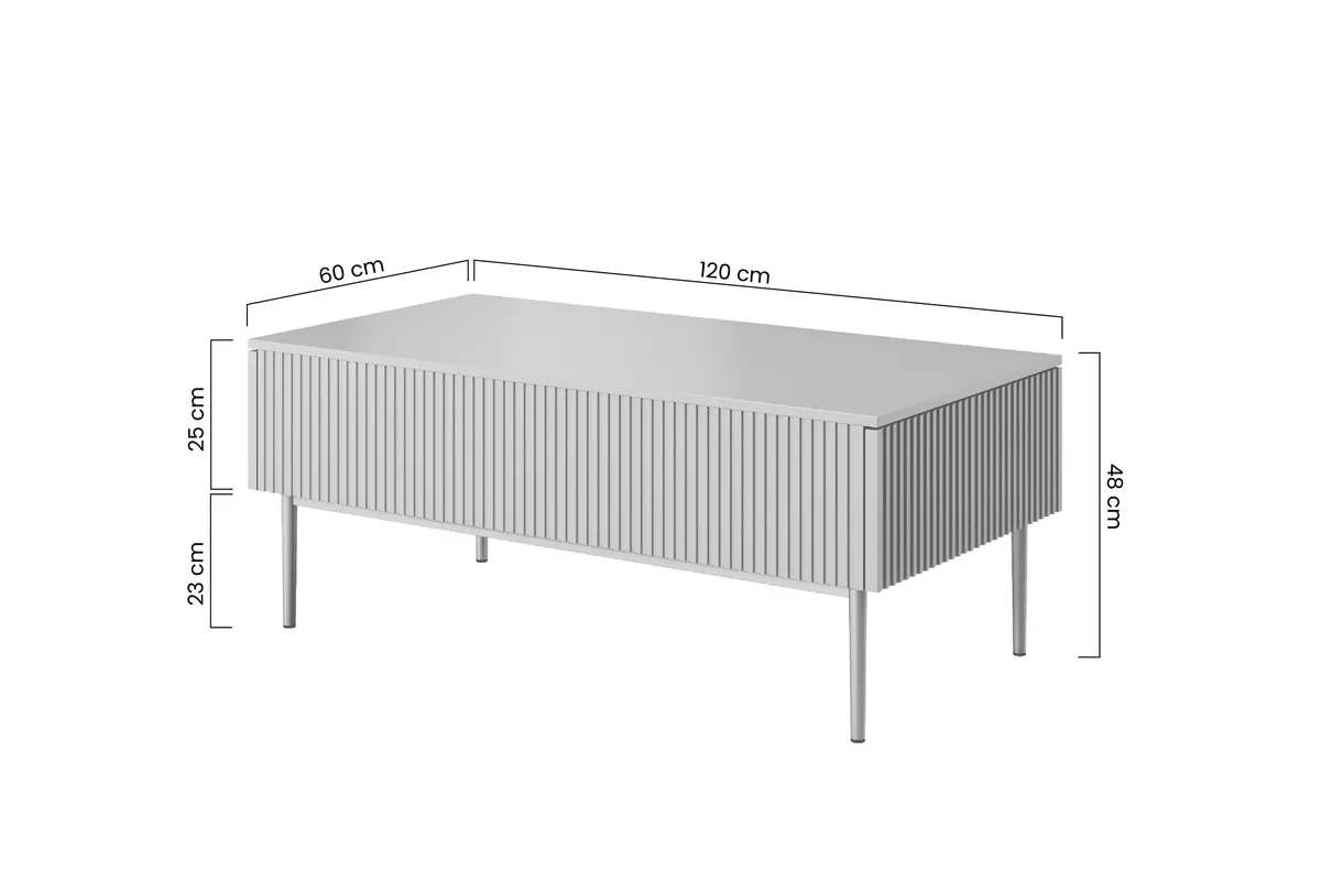 Konferenčný stolík Nicole 120x60 cm - tmavomodrá / zlaté nožičky Stolík kawowy Nicole so zásuvkami i metalowymi nogami - granat / zlote nozki