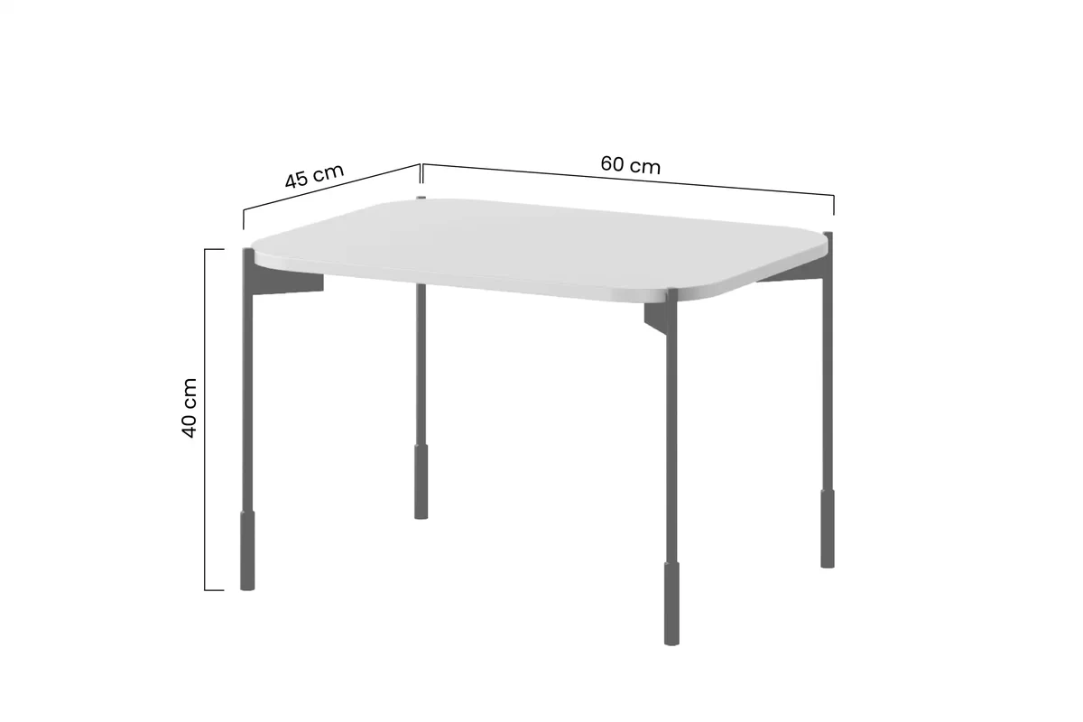 Konferenčný stolík Sonatia 60x45 cm - burgundová Stolík kawowy prostokatny Sonatia na kovových nohách 60 cm - burgund