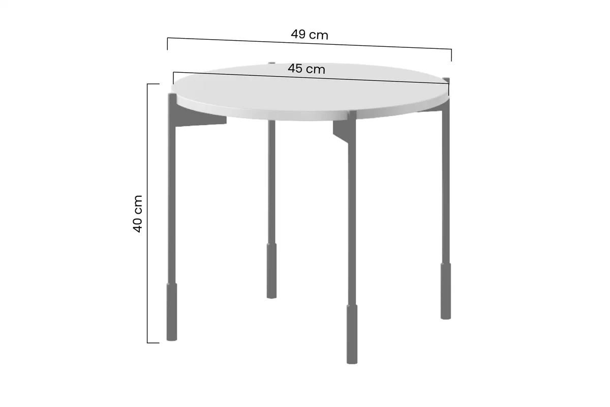 Kulatý kávový stolek Sonatia 45 cm - burgund stolek kawowy Sonatia 45 cm okragly na kovových nohách - burgund