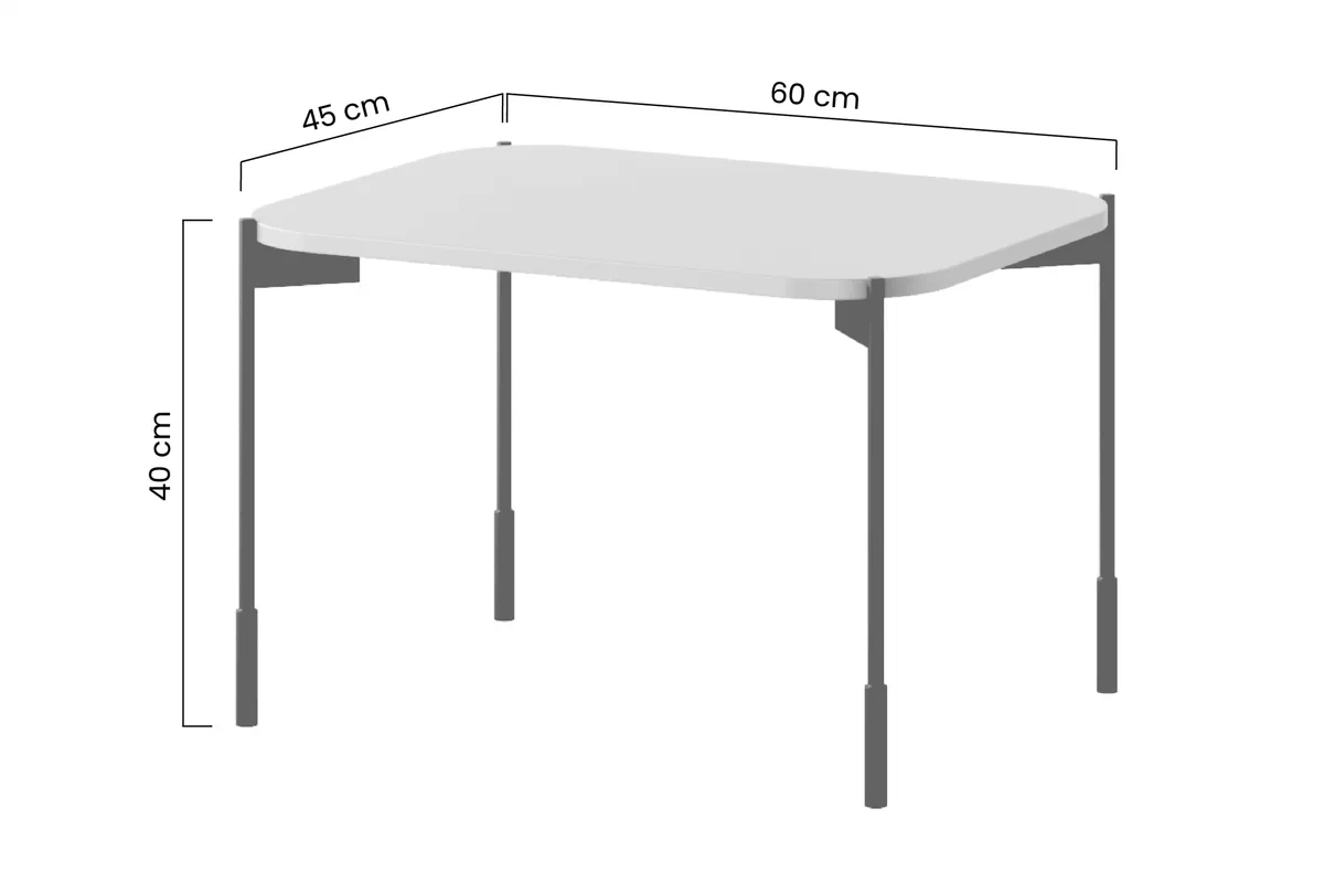 Konferenčný stolík Sonatia 60x45 cm - burgundová Stolík kawowy Sonatia 60 cm prostokatny na kovových nohách - burgund