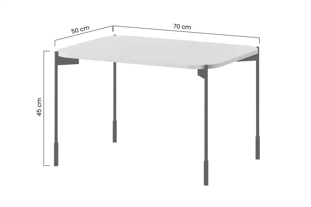 Kávový stolek Sonatia 70x50 cm - burgund stolek kawowy Sonatia 70 cm prostokatny na kovových nohách - burgund