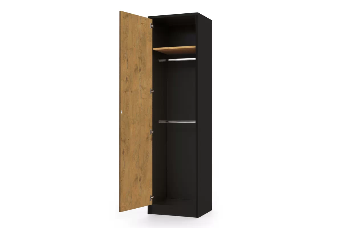 Dulap 2DP pentru canapele extensibile Genius 60 cm - negru / stejar lancelot dulap 2DP - 60 cm do polkotapczanow Genius - negru / stejar lancelot