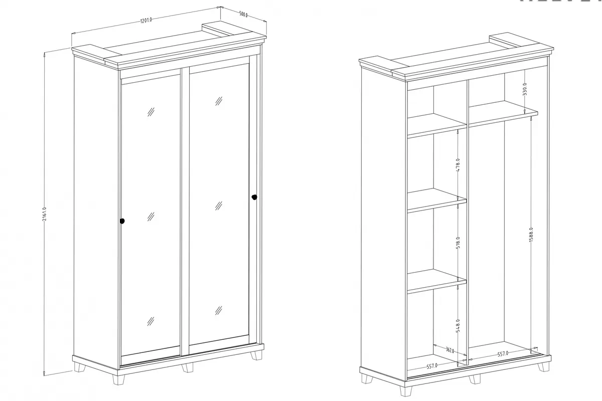 Předsíňová skříň Evora 54 se zrcadlem 120 cm - abisko ash / dub lefkas skříň pro předsíně Evora 54 z zrcadlem 120 cm - abisko ash / dub lefkas