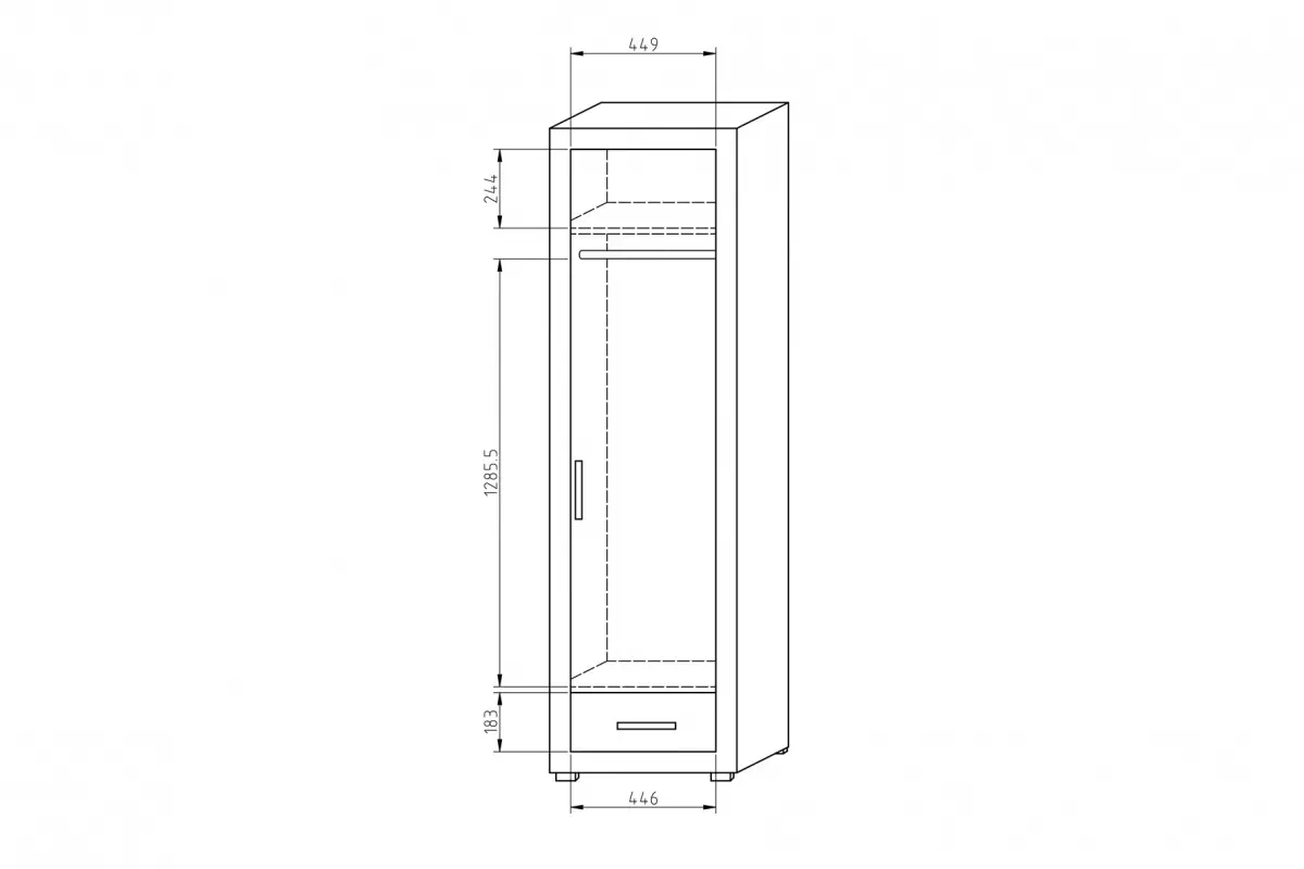 Skříň Bahama S5 - 58 cm skříň jednodveřová Bahama z szuflada i drazkiem 58 cm