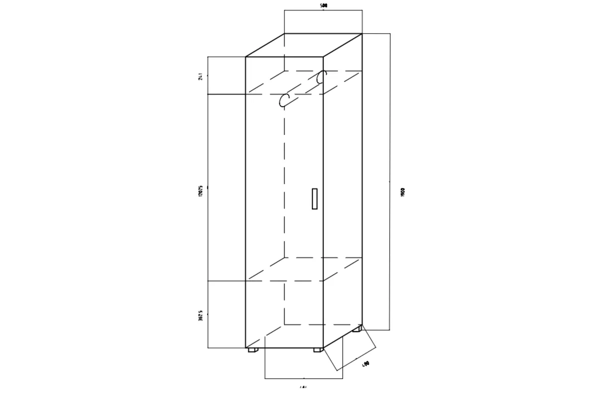 Skříň Oliwia S5 - 50 cm skříň jednodveřová Oliwia 50 cm