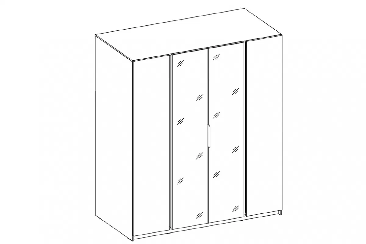 Dulap Sansi 2F2L - 200 cm - stejar evoke dulap Kaja 2F2L z oglindă 200 cm - stejar evoke