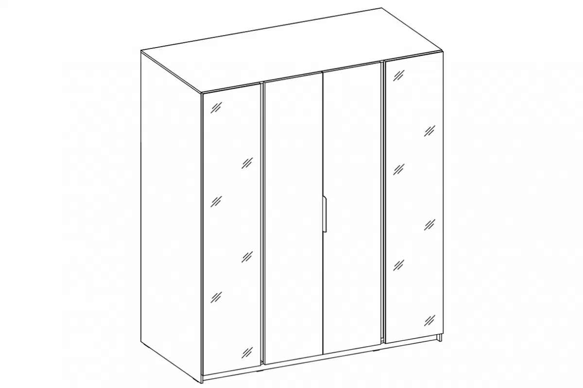 Dulap Sansi 2L2F - 200 cm - negru / stejar evoke dulap Kaja 2L2F z oglindă 200 cm - negru / stejar evoke