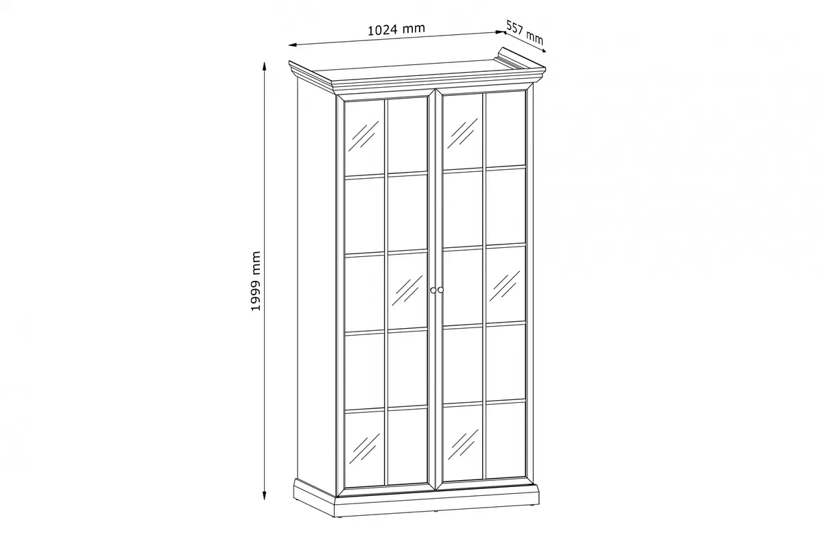 Skříň Lucca se zrcadlem - 102 cm - bílá skříň Lucca se zrcadlem 102 cm - bílá