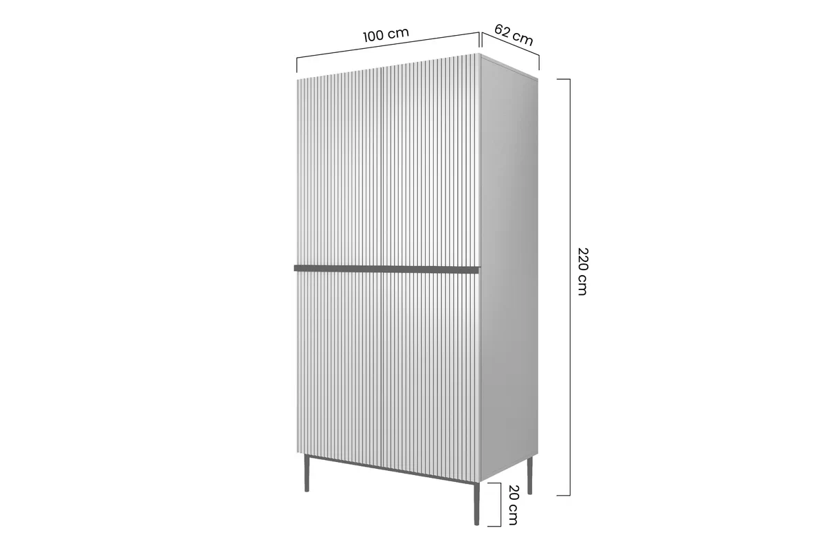 Skříň Nicole 100 cm - bílý mat / černé nožky skříň Nicole 100 cm na kovových nohách - bílý mat / černá nozki