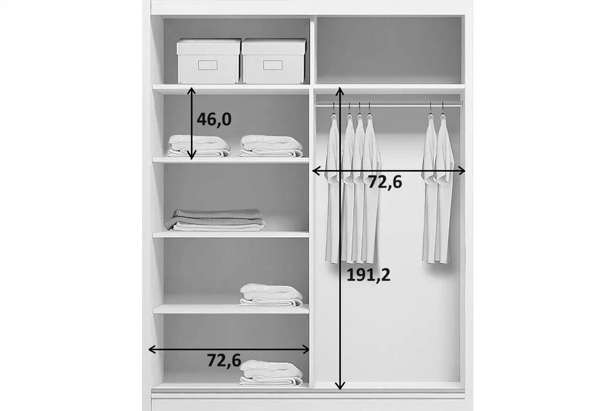 Skříň 150II s posuvnými dveřmi Somalia A2 Skříň s posuvnými dveřmi Senas 150/245 cm