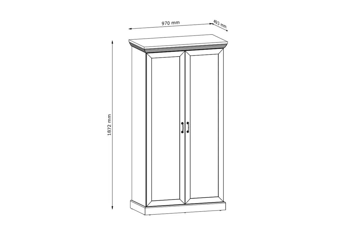 Skriňa Royal S2D - Borovica Nordic/Divoký dub Skriňa Royal dvojdverová 97 cm - Borovica Nordic/Divoký dub