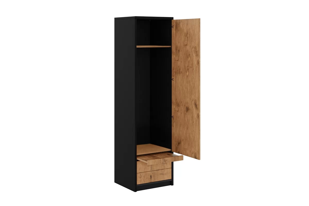 Dulap Loft S pentru pat vertical rabatabil Basic - negru / stejar lancelot dulap S - 60 cm do polkotapczanu Basic - negru / stejar lancelot