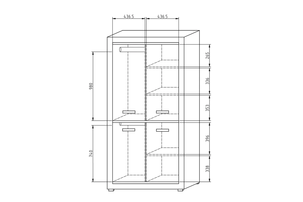 Skříň Santori S1 - 100 cm skříň Santori čtyřdveřová 100 cm