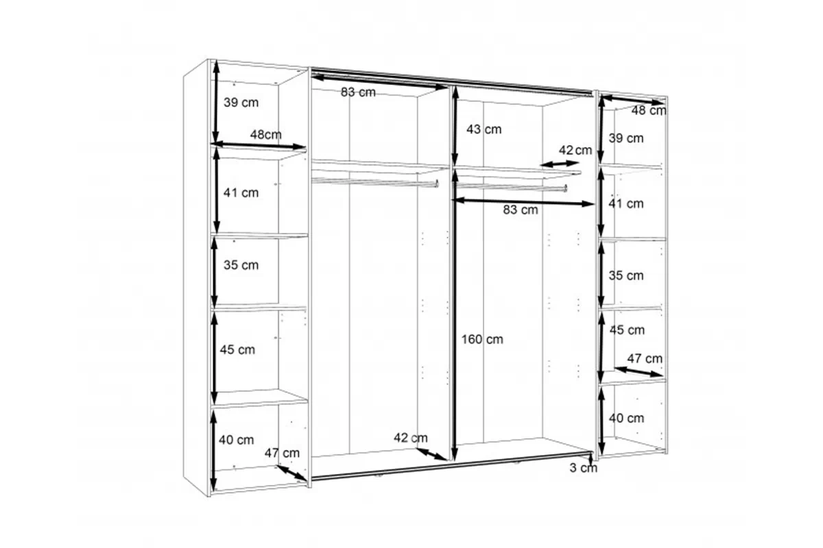 Skříň Dalate 270 cm - Dub catania / Černý skříň ubraniowa przesuwna Dalate 270 cm - Dub catania / Černý 