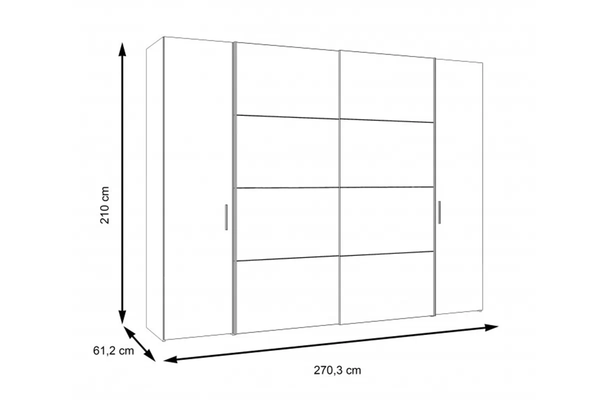 Skříň Dalate 270 cm - Dub catania / Černý skříň ubraniowa przesuwna Dalate 270 cm - Dub catania / Černý 