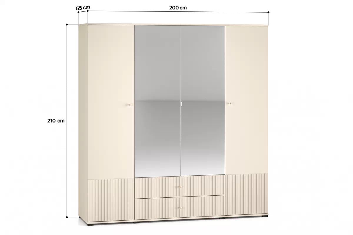 Skriňa so zrkadlom Jamuzi 23 - 150 cm - kašmírová Skriňa z zrkadlom Jamuzi 23 - 150 cm - kašmír