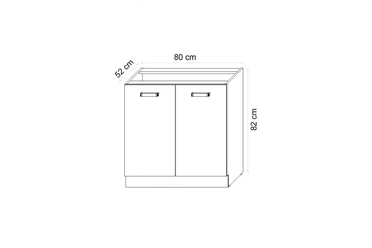 Elko 80 D 2F BB - Skříňka dolní dvoudveřová Skříňka kuchyňská spodní Elko 80D dvoudveřová - bílá
