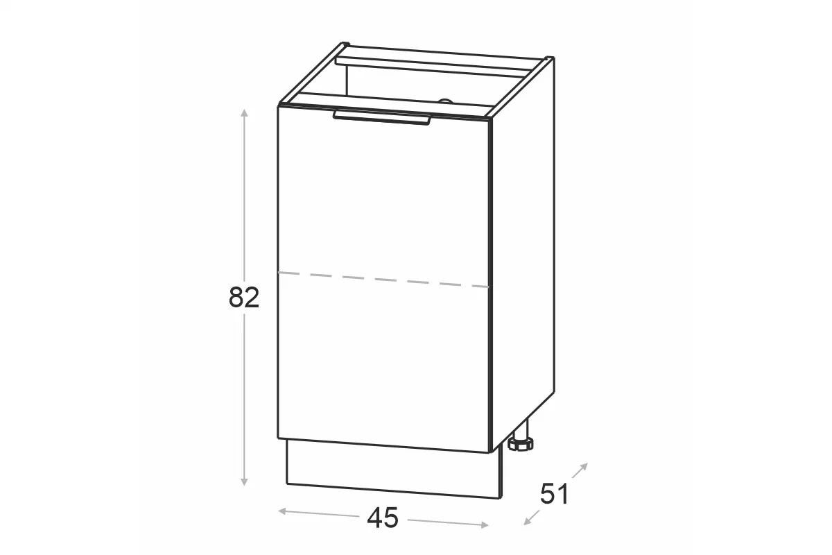 Skrinka Kuchynská dolná Ilandia D45.1 jednodverová - biely mat Skrinka Kuchynská dolná Ilandia D45.1 jednodverová - biely mat