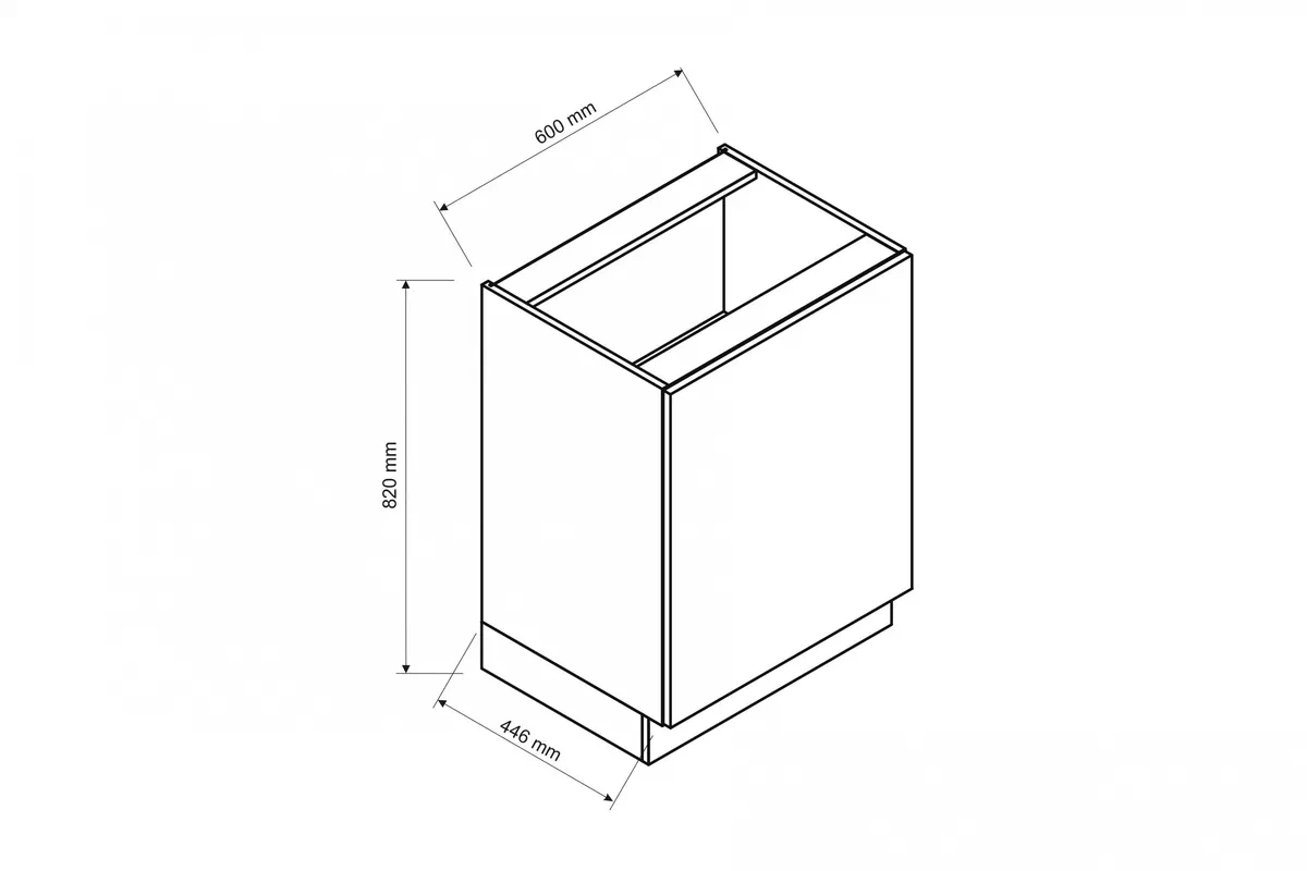 Skříňka kuchyňská spodní jednodveřová Anika D60 - dub artisan / grafit Skříňka kuchyňská spodní jednodveřová Anika D60 - dub artisan / grafit