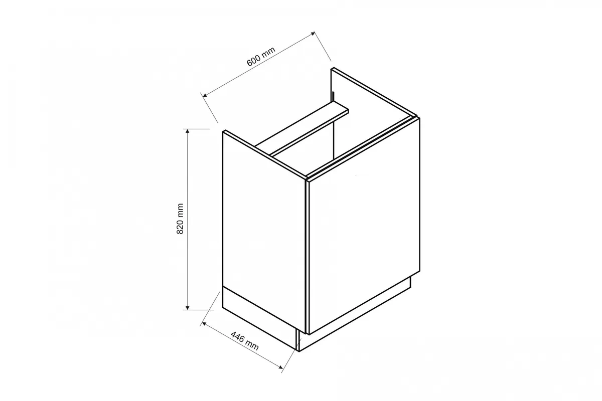 Skříňka kuchyňská pod zabudowe plyty grzewczej Anika D60 PC - dub artisan / grafit Skříňka kuchyňská pod zabudowe plyty grzewczej Anika D60 PC - dub artisan / grafit