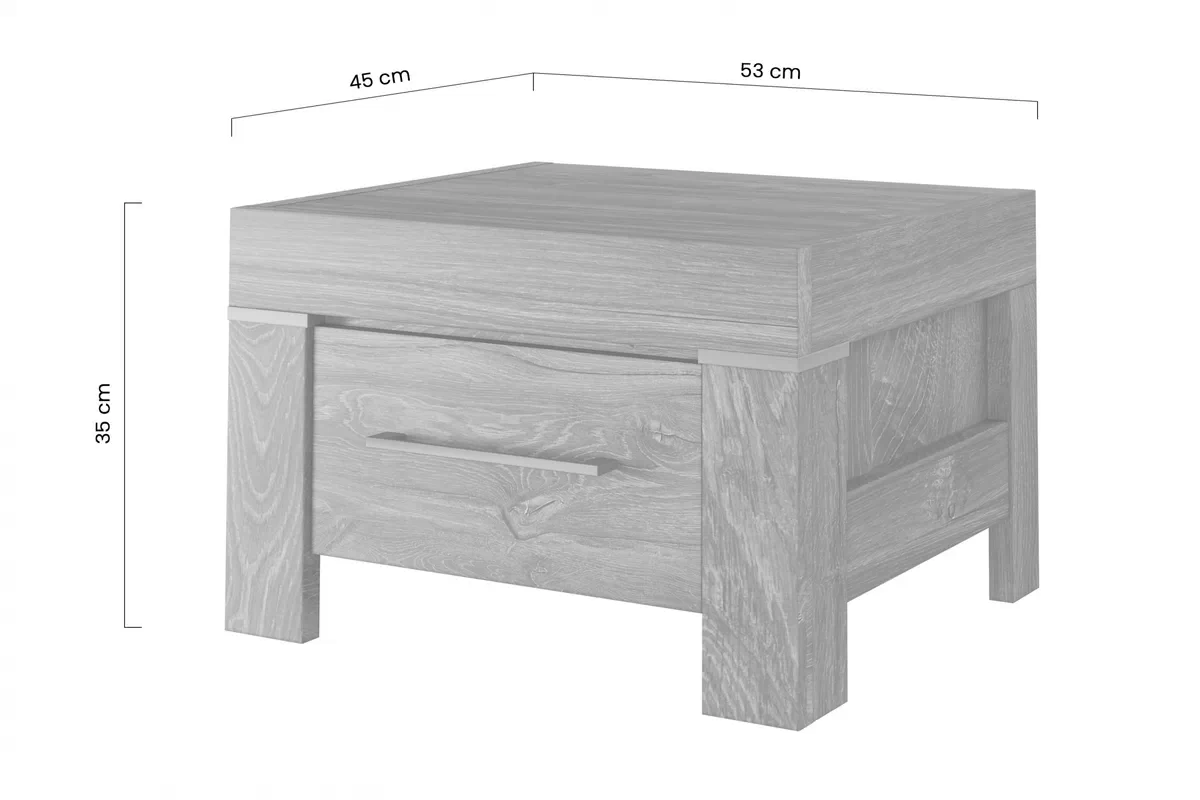 German éjjeliszekrény, fiókkal - 53 cm - stirling tölgyfa Szafka éjjeli German z szuflada 50 cm - dab stirling