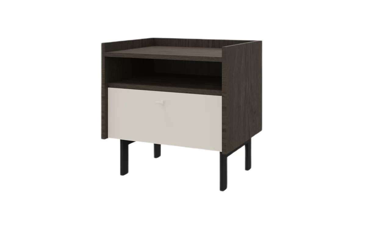 Nočný Stolík Sumira z szuflada 50 cm - kašmír / Dub baltic storm / Rošt metalowy - Výpredaj expozície Nočný Stolík Sumira z szuflada 50 cm - kašmír / Dub baltic storm / Rošt metalowy - Limitovaná ponuka expozície