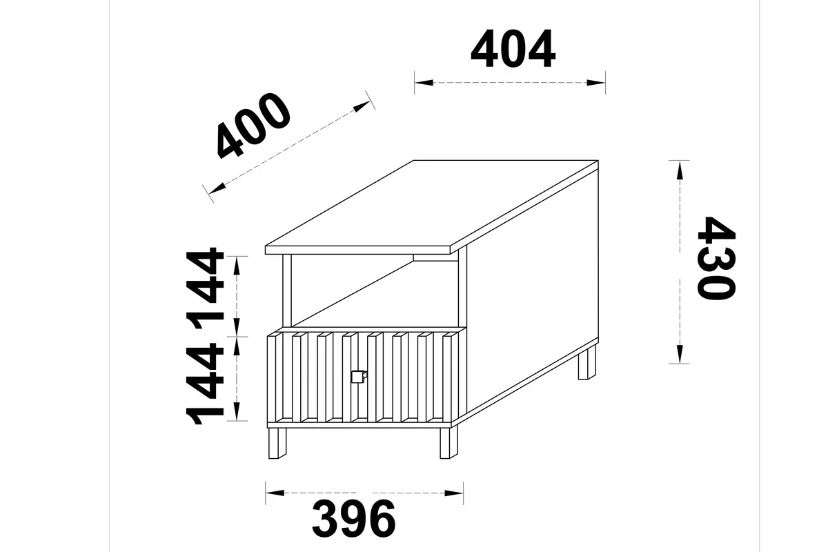 Noční stolek Tonis 40 cm - černý mat Noční stolek Tonis 40 cm - černá mat