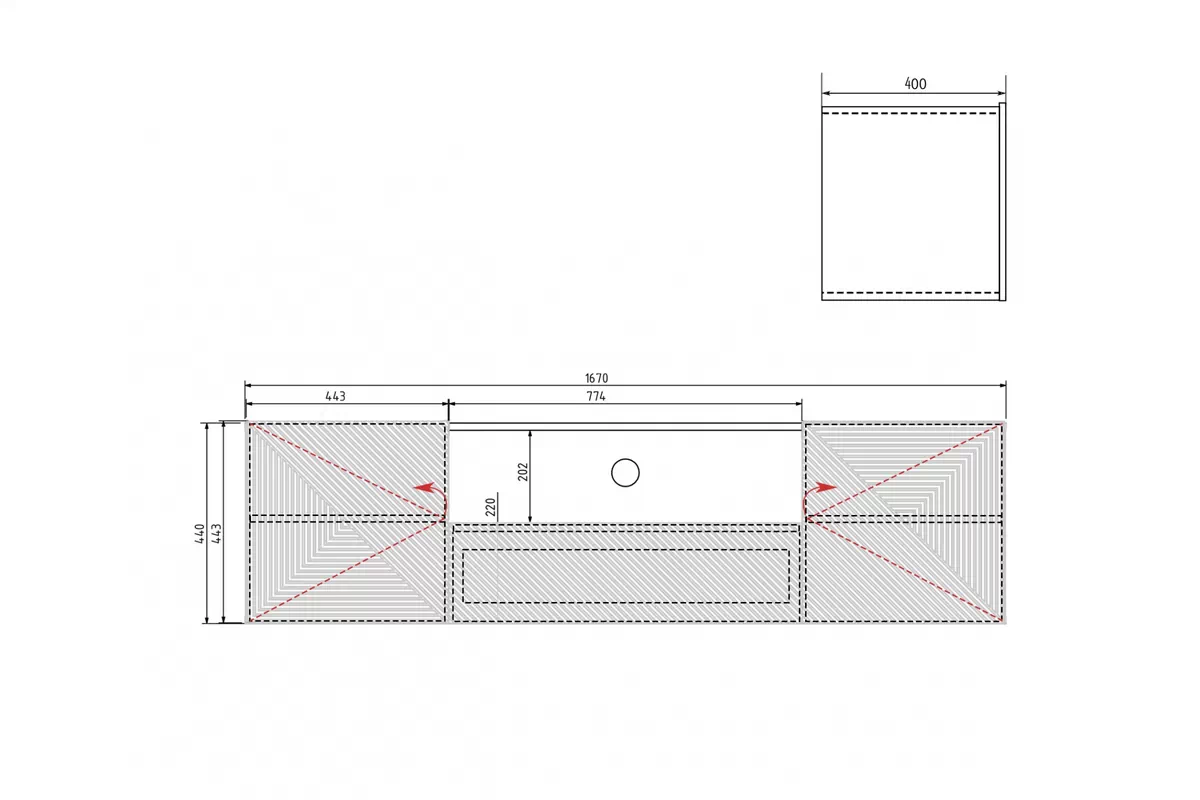 Závěsný TV stolek Asha 167 cm - dub artisan / černý mat skříňka RTV Asha 167 cm závěsná z szuflada i wneka - artisan / černá mat