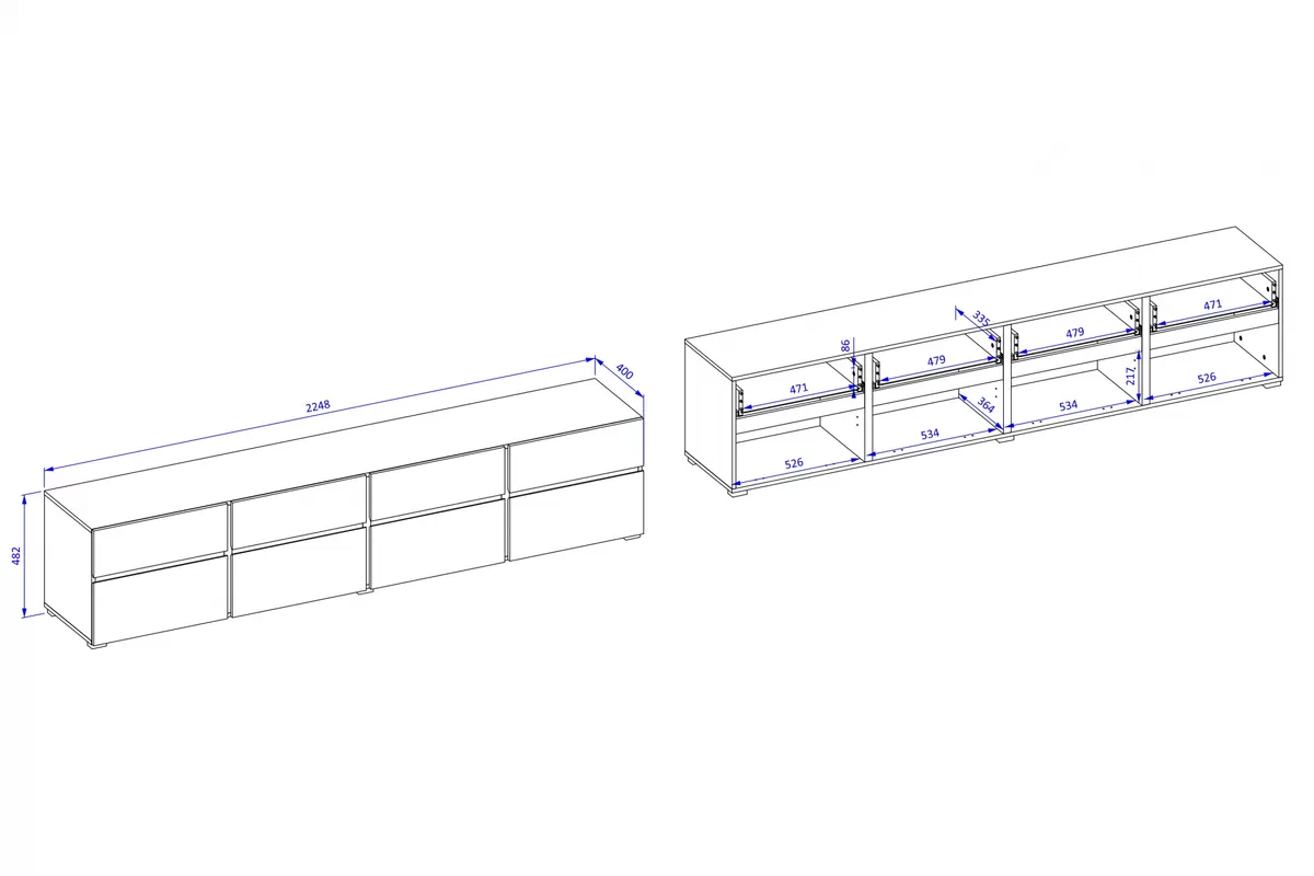 TV stolek Cross 40 s zásuvkami 225 cm - congo / Černý Skříňka RTV Cross 40 s zásuvkami 225 cm - congo / Černý