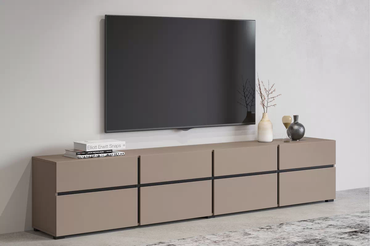 TV stolek Cross 40 s zásuvkami 225 cm - congo / Černý Skříňka RTV Cross 40 s zásuvkami 225 cm - congo / Černý