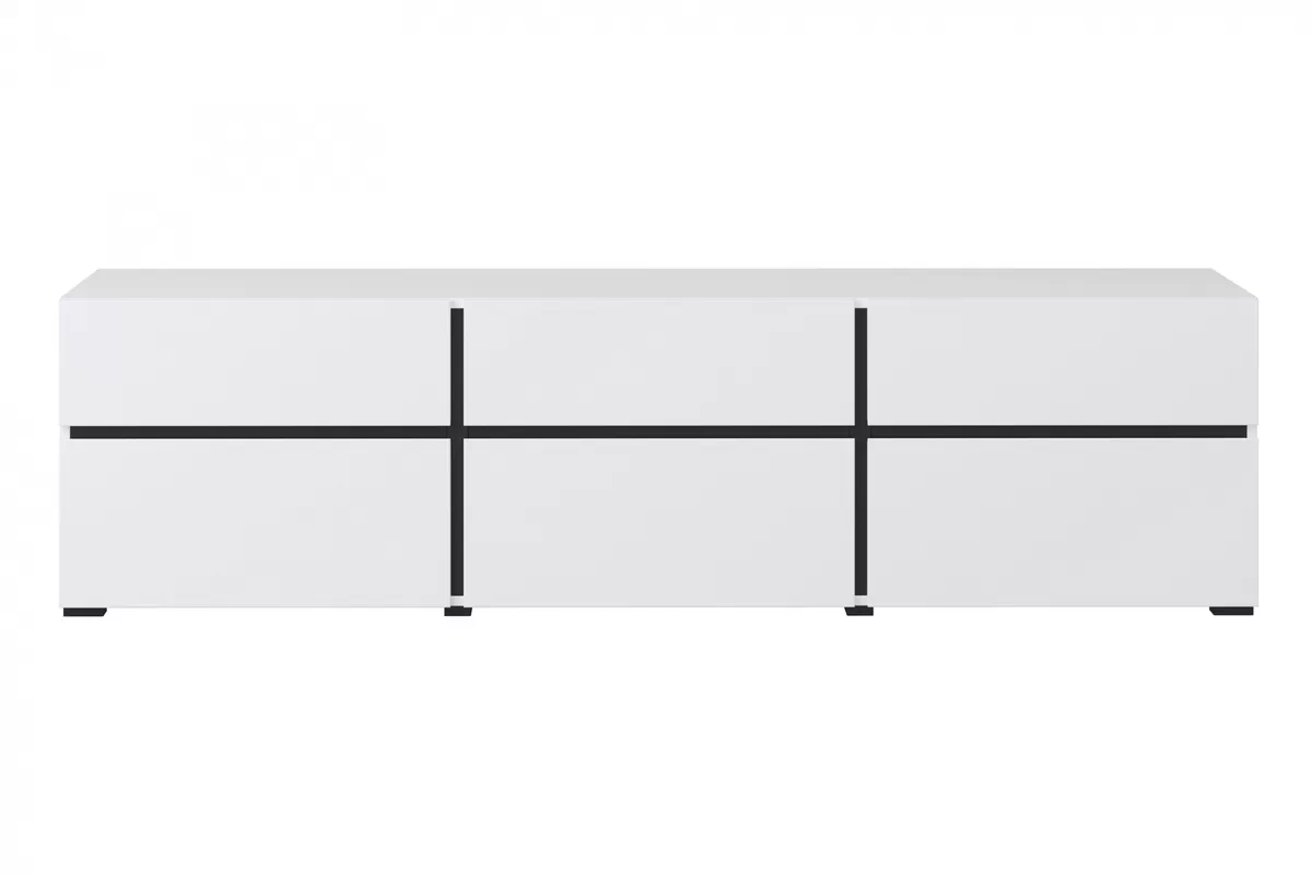 TV stolík Cross 41 so zásuvkami 180 cm - biela / čierny TV skrinka Cross 41 so zásuvkami 180 cm - biela / čierny