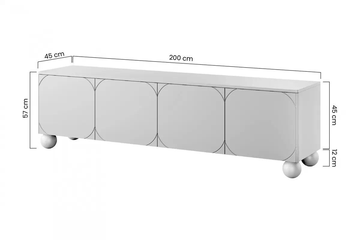 TV stolík Sonatia II 200 cm - olivová TV skrinka