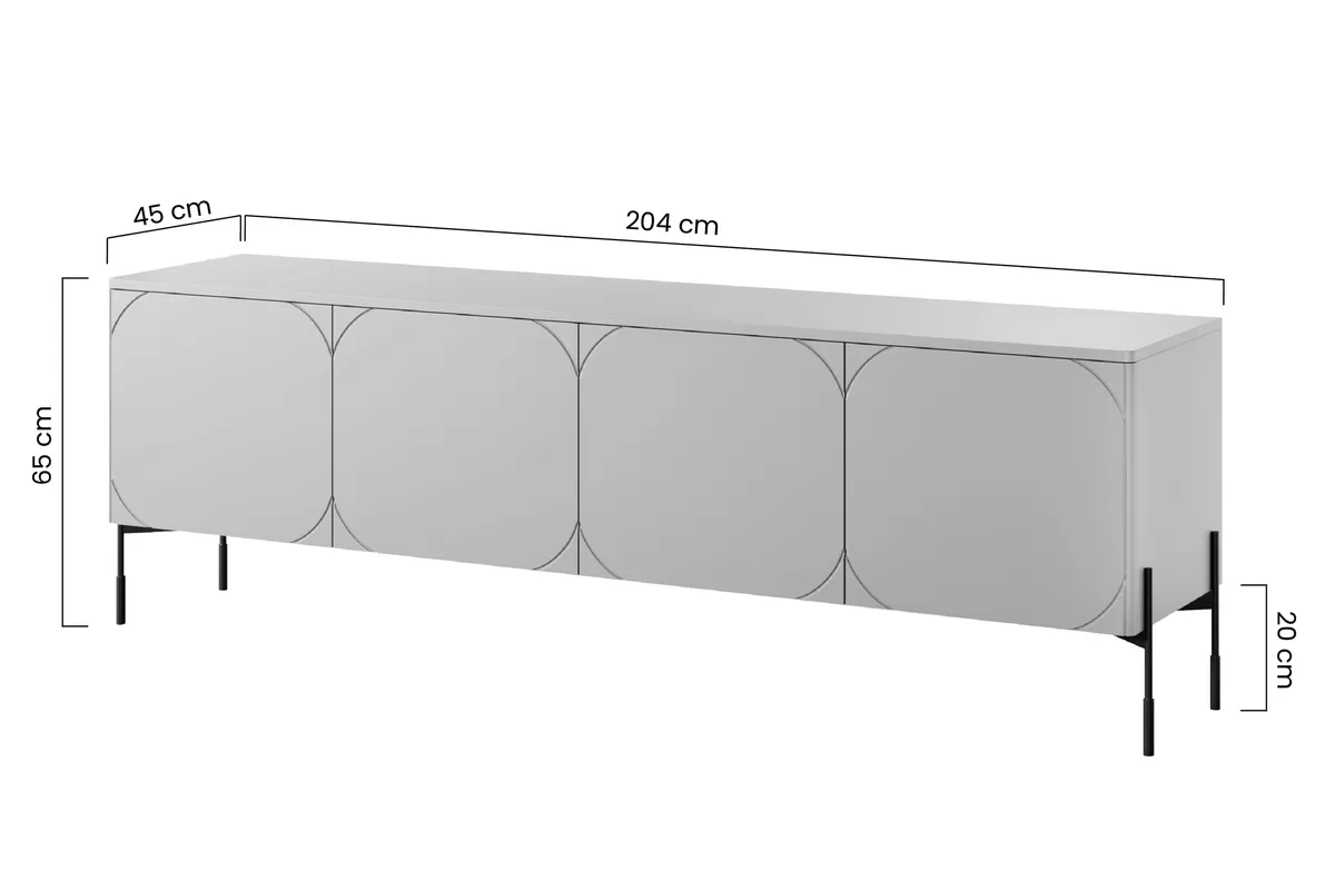 Comodă TV Sonatia 200 - burgundy Dulap TV cu patru uși Sonatia pe bază de metal 200 cm - burgundy