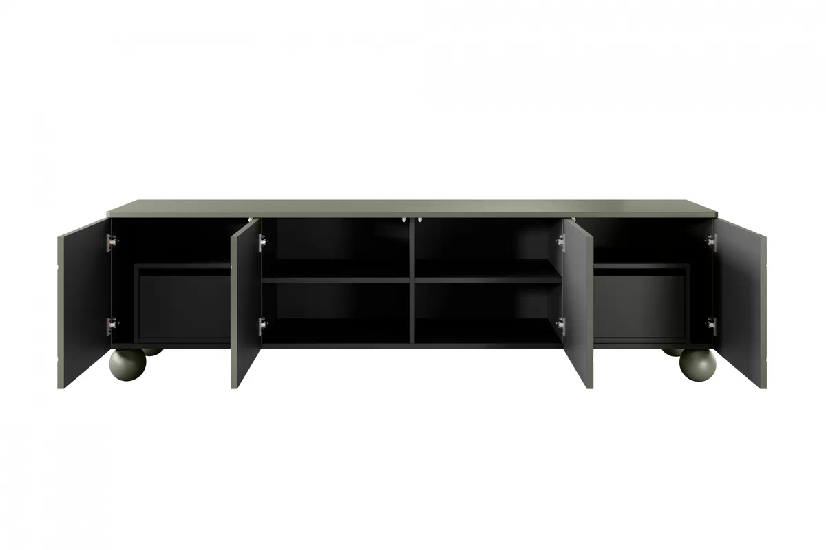TV stolík Sonatia II 200 cm s 2 ukrytými zásuvkami - olivová TV skrinka stojaca