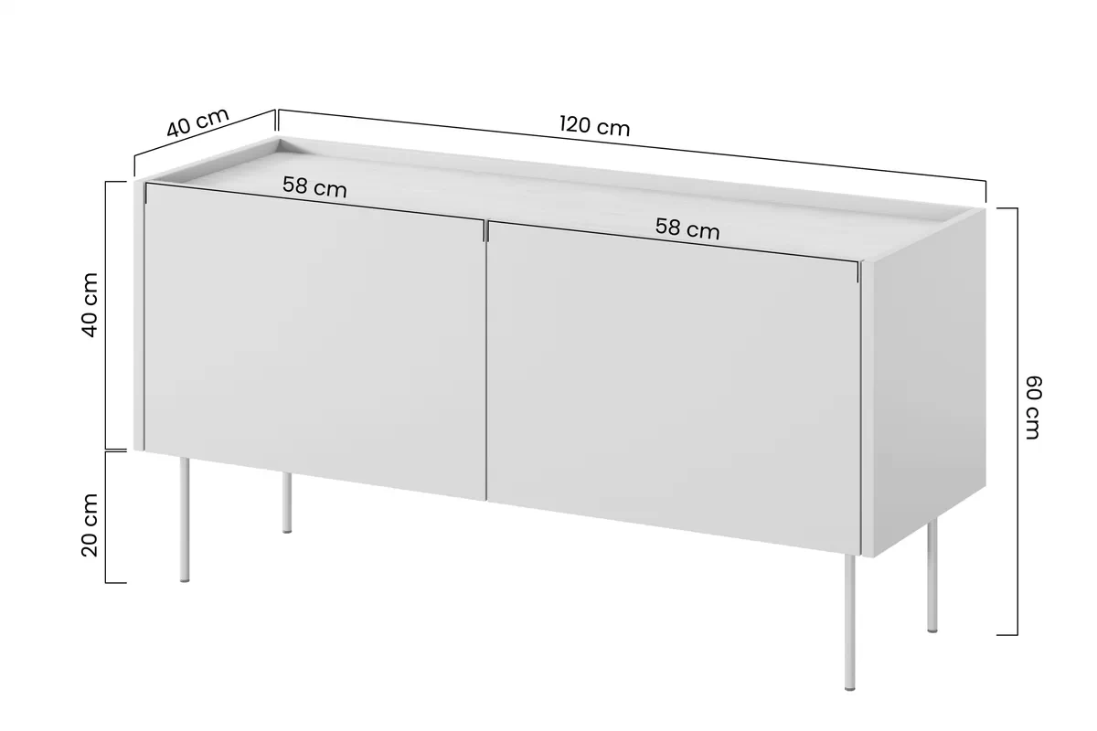 TV stolík Desin 120 cm s ukrytou zásuvkou - kašmírová / dub nagano TV skrinka Desin 120 cm z ukryta szuflada i metalowymi nogami - kašmír / Dub nagano