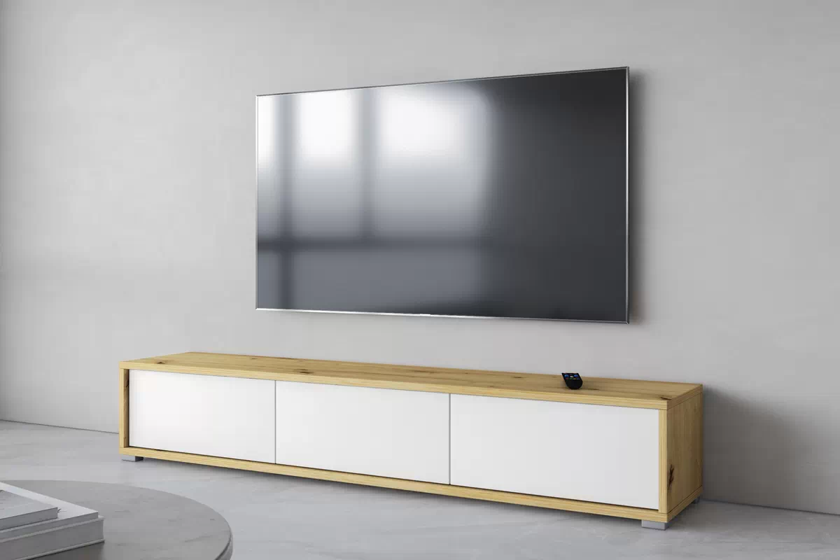 TV stolek Frida 38 - 180 cm - Dub artisan / bílá Skříňka RTV Frida 38 - 180 cm - Dub artisan / Bílý