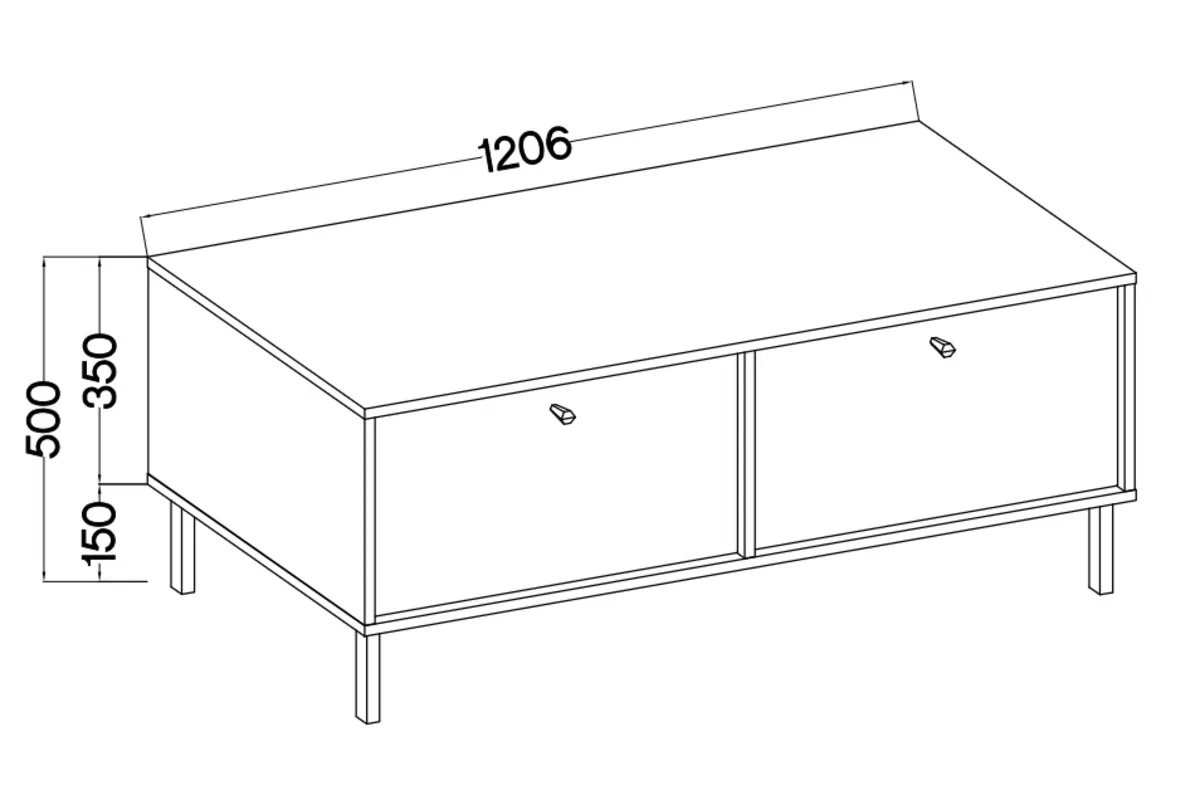 TV stolík Lotina II 2K - 120 cm - eukalyptus / čierny nožičky TV skrinka Lotina II 2K - 120 cm - eukaliptus / čierny nožičky