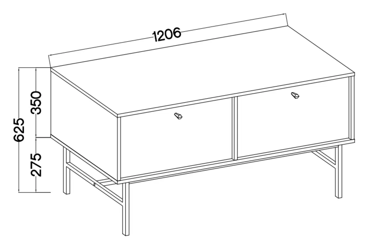 TV stolek Lotina III 2K - 120 cm - eukaliptus / černá Nohy Skříňka RTV Lotina III 2K - 120 cm - eukaliptus / černá Nohy