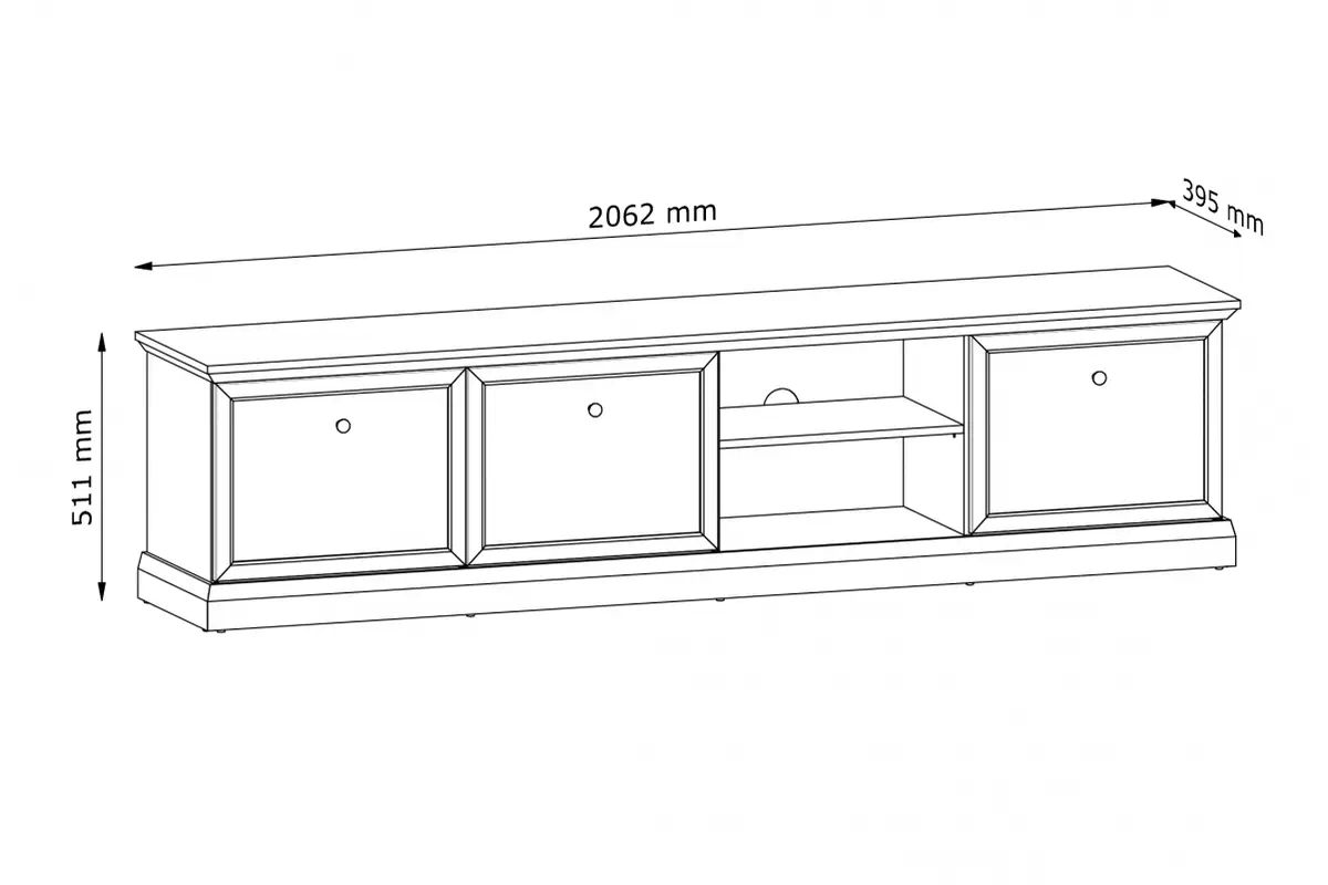 TV stolek Lucca - 206 cm - bílá Skříňka RTV Lucca 206 cm - bílá