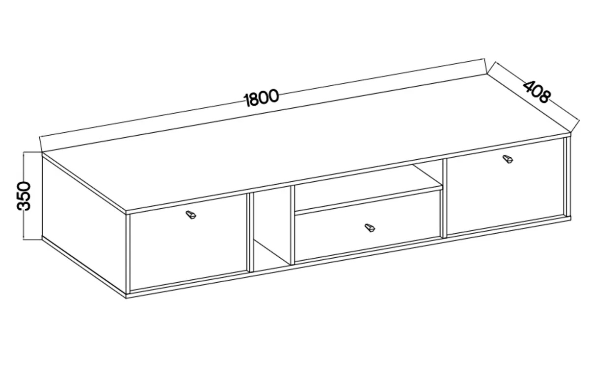 TV stolík závesná Lotina IV 2K1S 180 cm - eukalyptus TV skrinka závesná Lotina IV 2K1S z szuflada 180 cm - eukaliptus