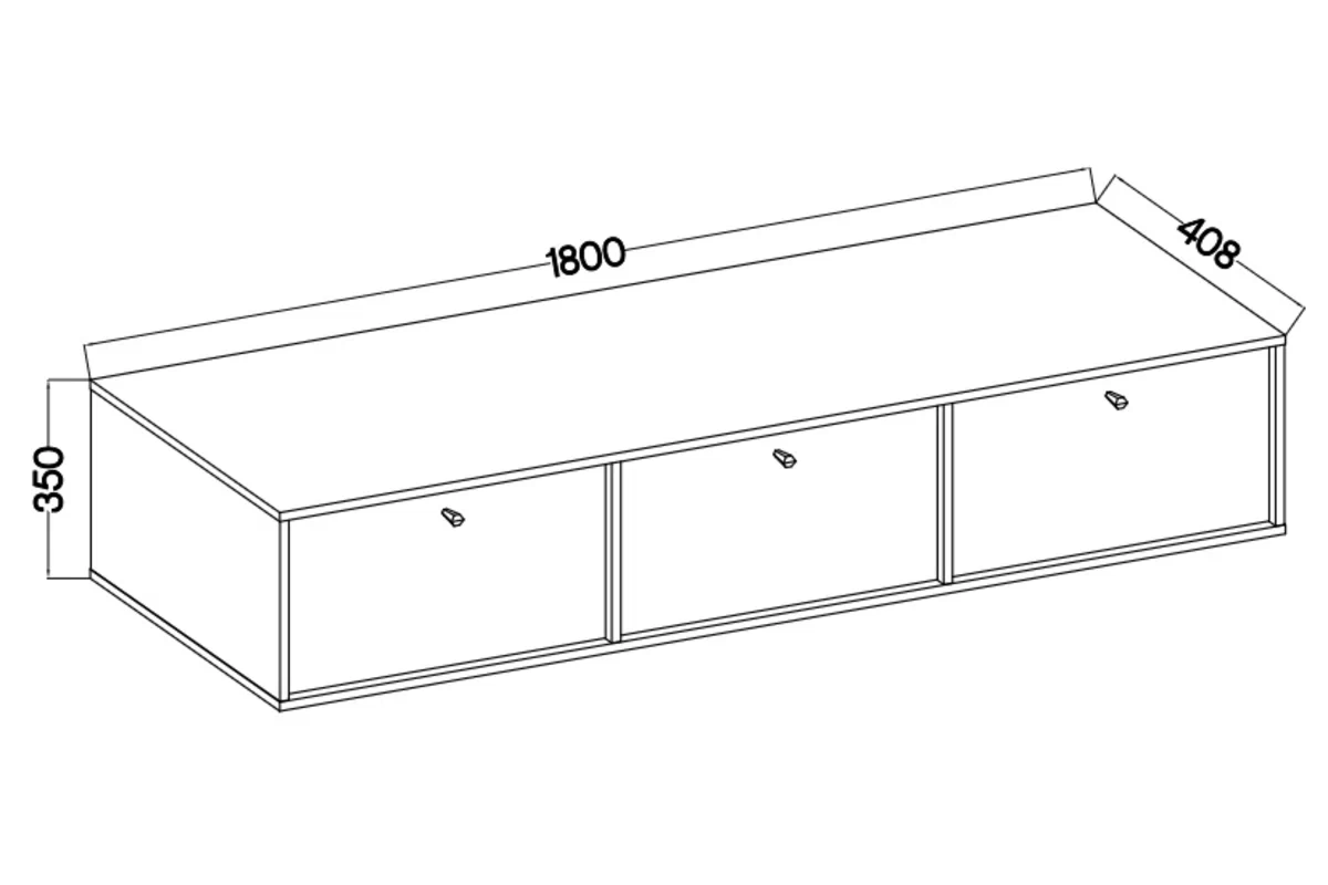 TV stolek závěsná Lotina IV 3K - 180 cm - eukaliptus Skříňka RTV závěsná Lotina IV 3K - 180 cm - eukaliptus