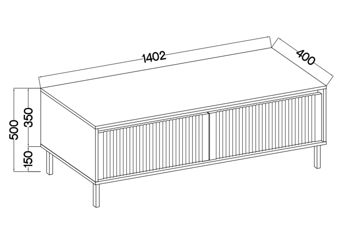 TV stolek se zásuvkami Kasalia 2S - 140 cm - dub evoke Skříňka RTV se zásuvkami Kasalia 2S - 140 cm - dub evoke