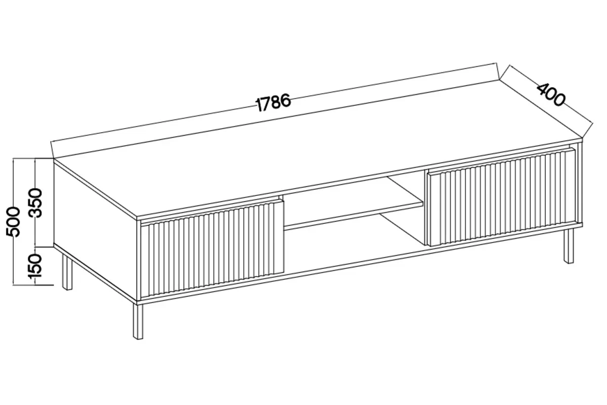 TV stolík so zásuvkami Kasalia 2S - 179 cm - Dub evoke TV skrinka so zásuvkami Kasalia 2S - 179 cm - Dub evoke