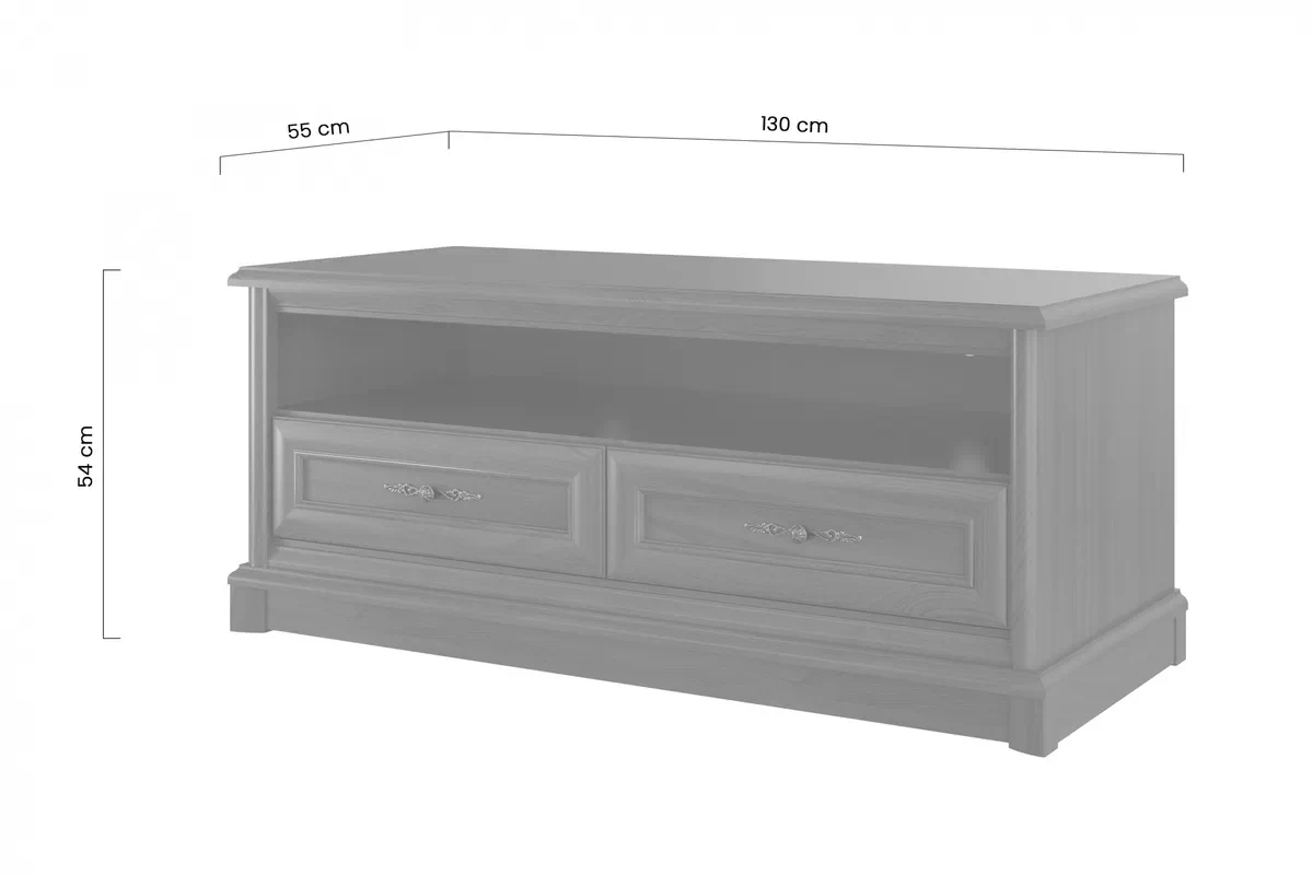 TV stolek Sonata se zásuvkami s výklenkem 130 cm - kaštan šlechetný skříňka RTV se zásuvkami Sonata 130 cm - kaštan szlachetny