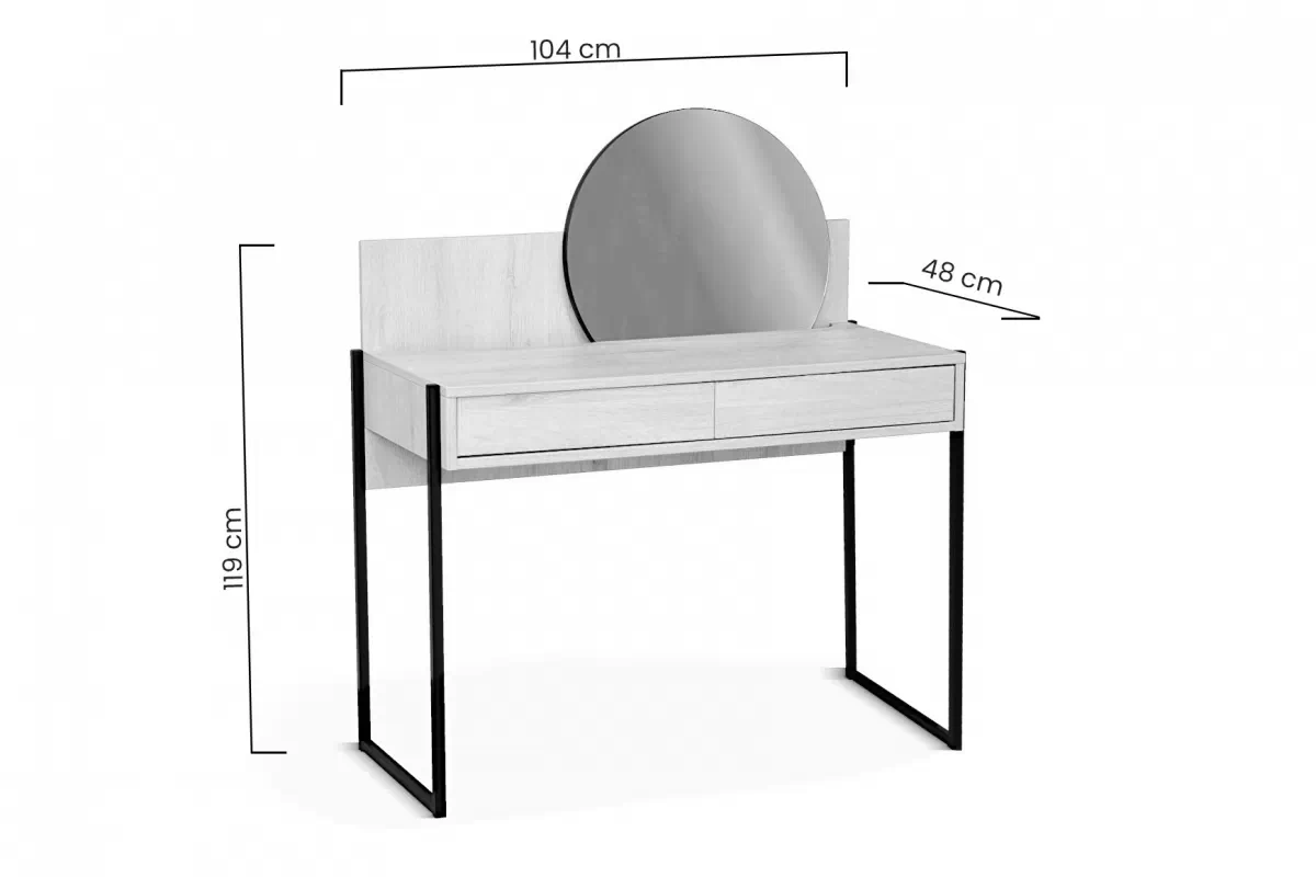 Toaletný Stolík Loft so zásuvkami i zrkadlom 104 cm - Dub lorenzo Toaletný Stolík Loft so zásuvkami i zrkadlom 104 cm - Dub lorenzo