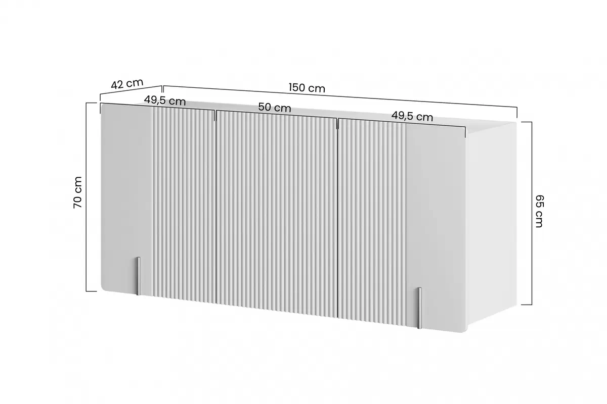 Comodă suspendată Malmi 150 cm cu trei uși  - cașmir / crem/ elemente negre suspendat Comoda cu trei uși Malmi 150 cm - cașmir / crema bianca / negru elementy